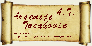 Arsenije Točaković vizit kartica